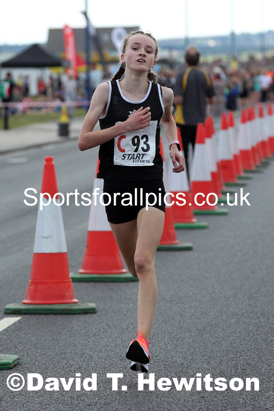 Girls under-15s 2021 Northern 6 and 4 Stage and Young Athletes Road Relays, Redcar. Photo: David T. Hewitson/Sports for All Pics